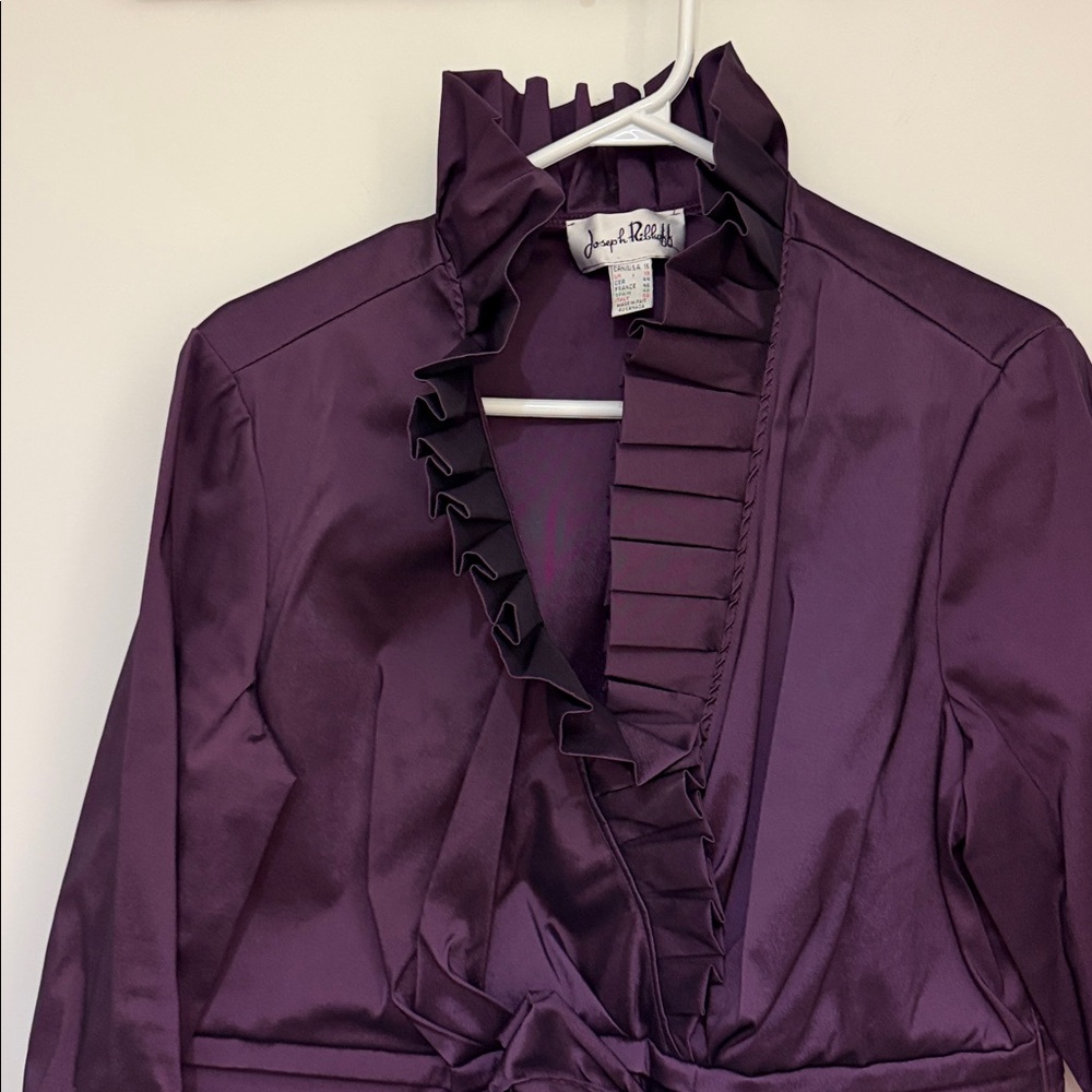 Joseph Ribkoff Purple Ruffle Blouse - Picture 5 of 9
